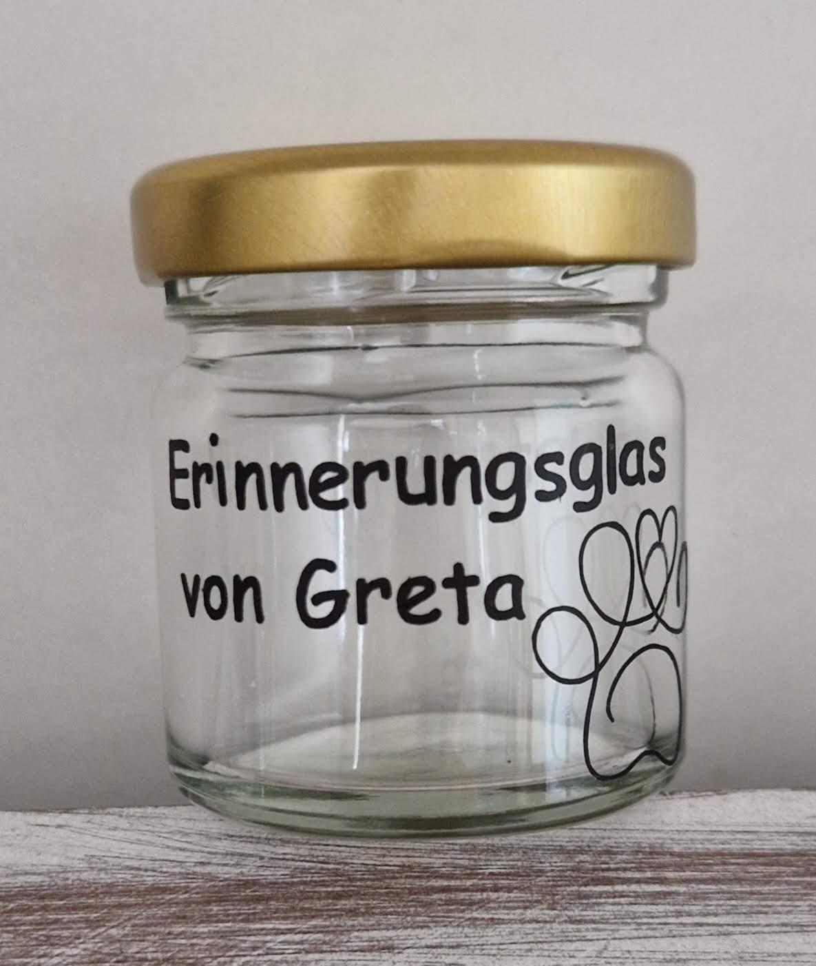 Personalisiertes Erinnerungsglas/Andenkenglas