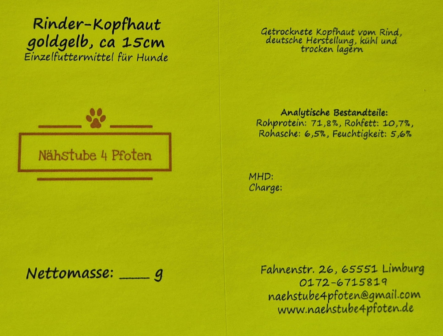 Rinderkopfhaut ca. 15cm