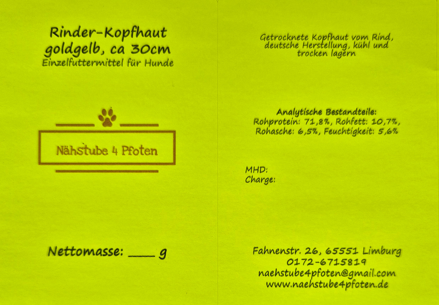 Rinderkopfhaut ca. 30cm