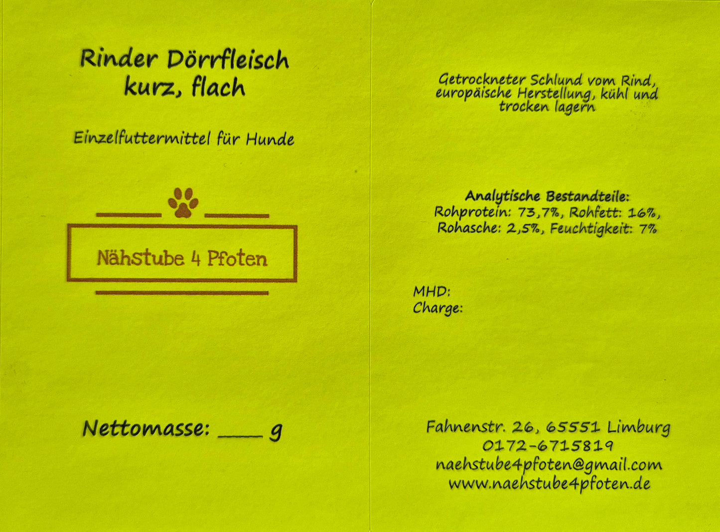 Rinderdörrfleisch kurz flach