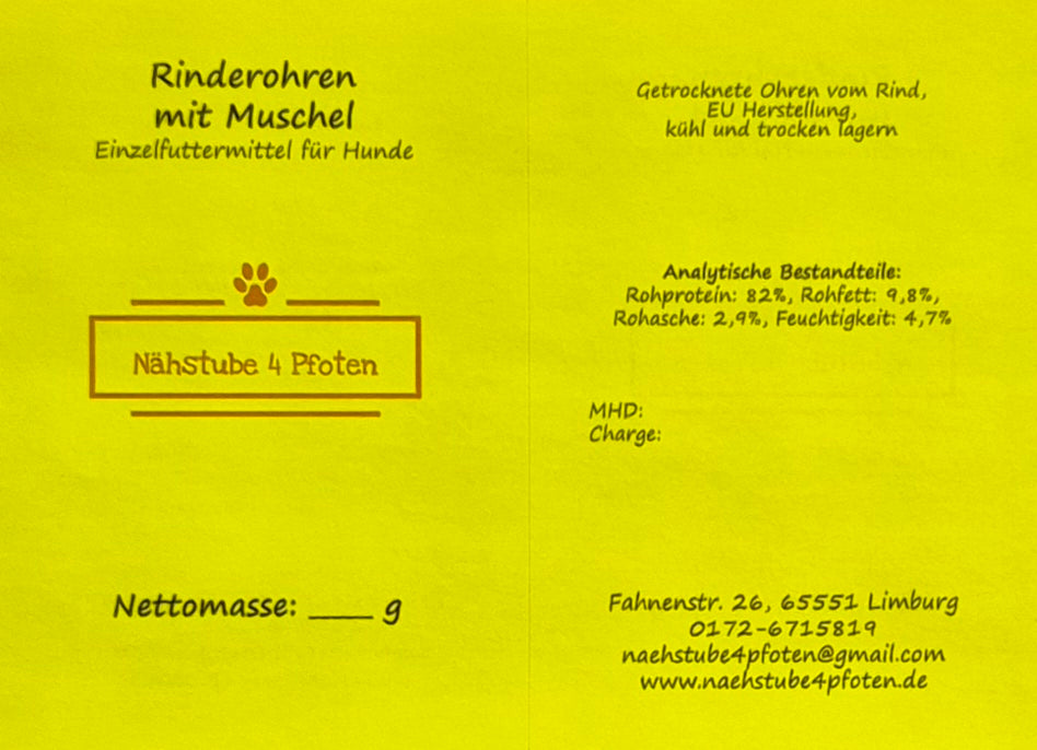 Rinderohren mit Muschel