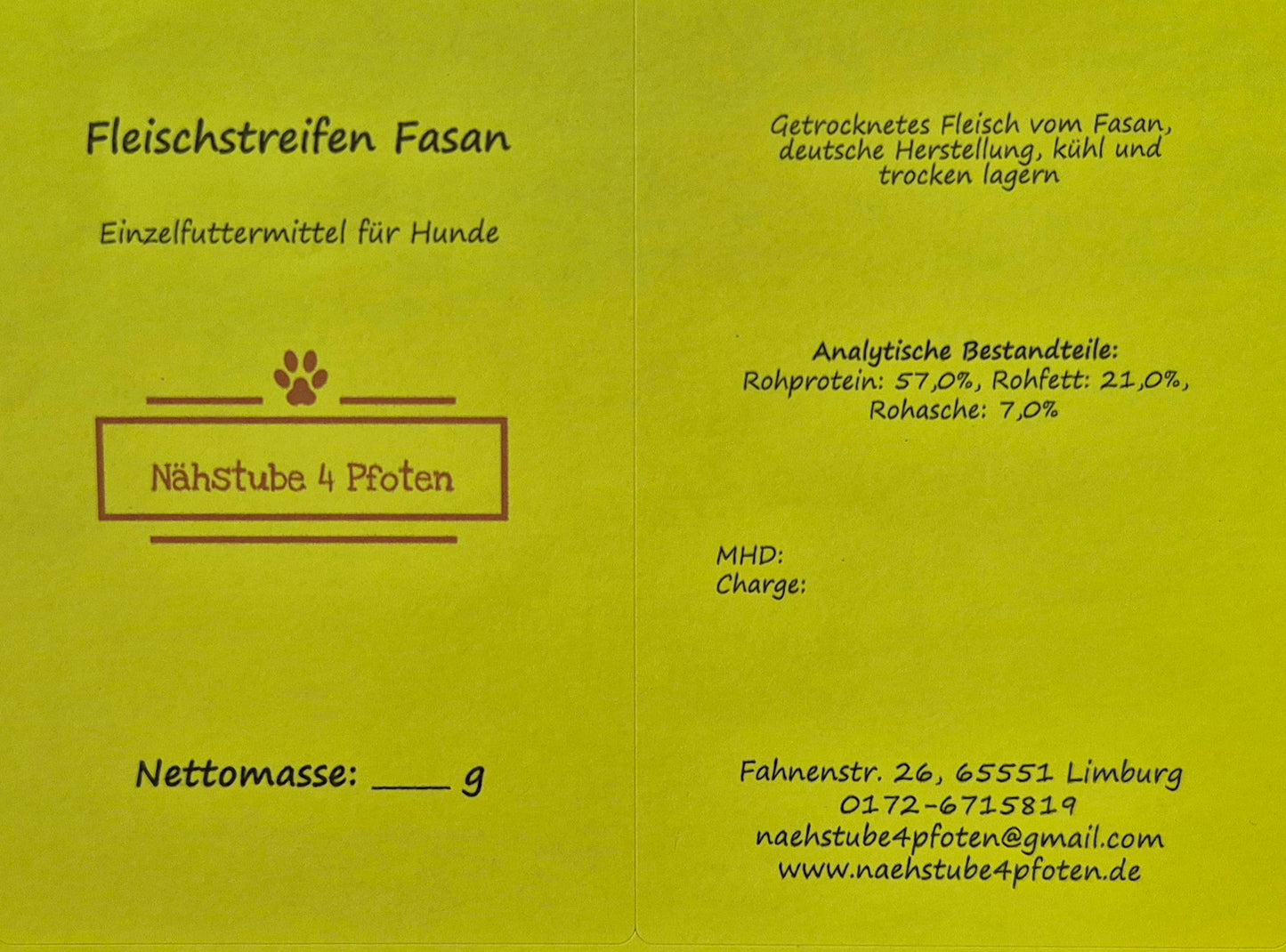Fleischstreifen Fasan