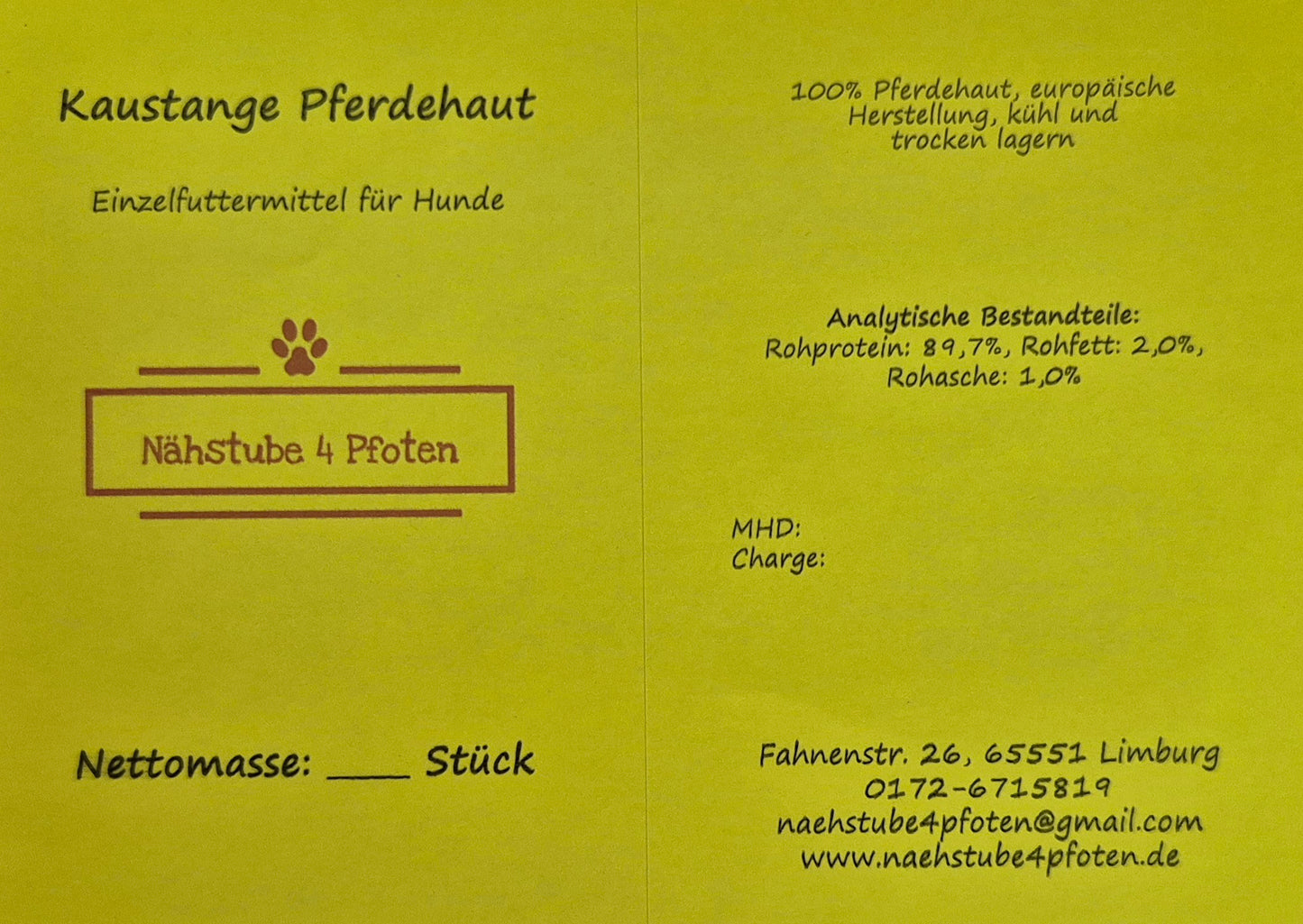 Kaustange Pferdehaut