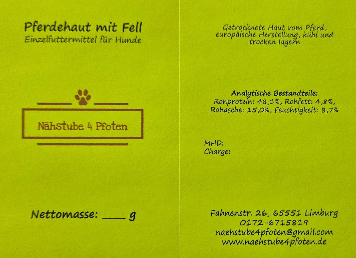 Pferdehaut mit Fell