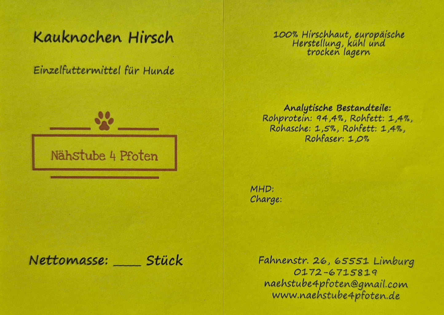Kauknochen Hirsch