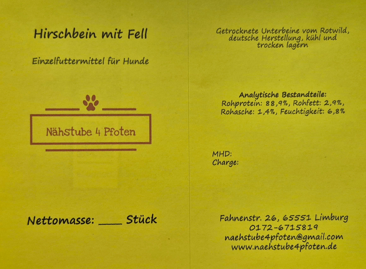 Hirschbein mit Fell