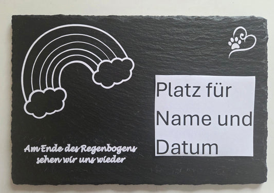 Personalisierte Trauertafel aus echtem Granit