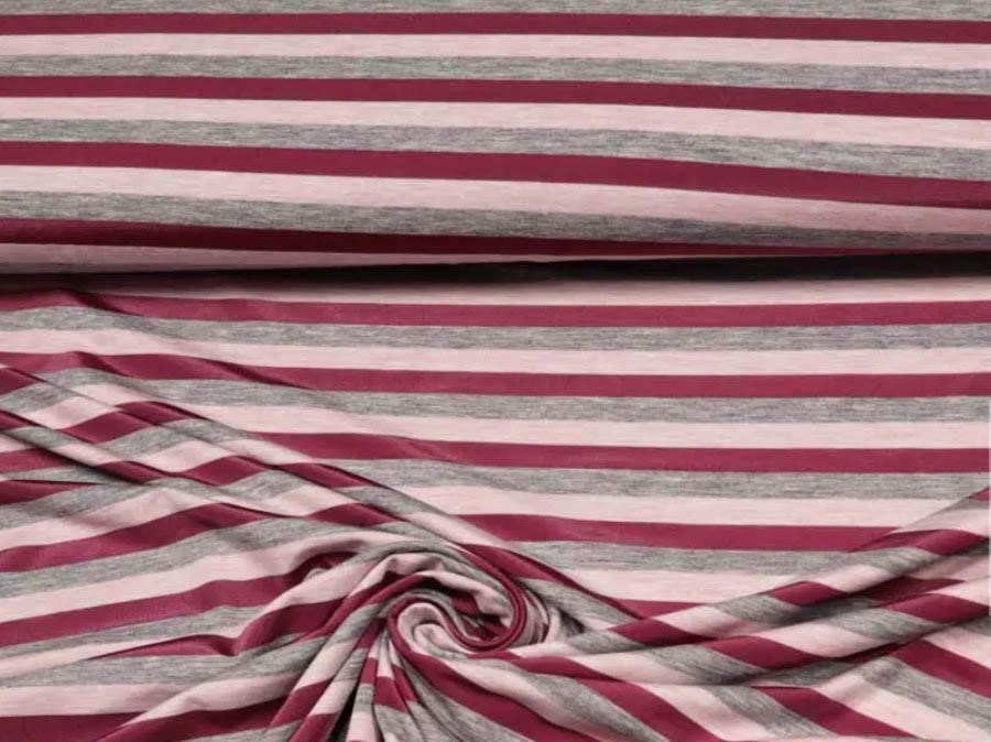 Halstuch/Dreieckstuch/Bandana lila/rosa/grau gestreift
